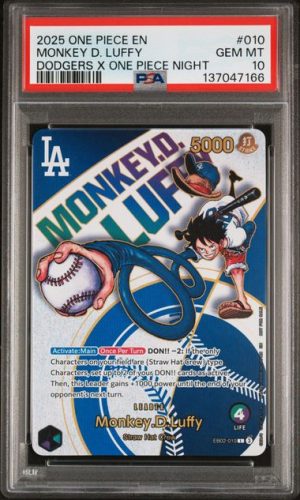 OP 2025 MONKEY D, LUFFY DODGERS X ONE PIECE NIGHT #010 PSA10 – The